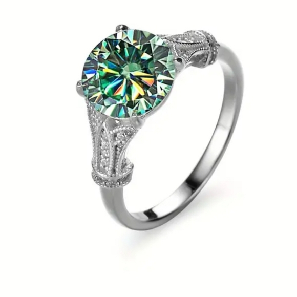 Independent Jewelry - GRA Certified 3 Carat Moissanite Ring in Sterling Silver Size 7! New